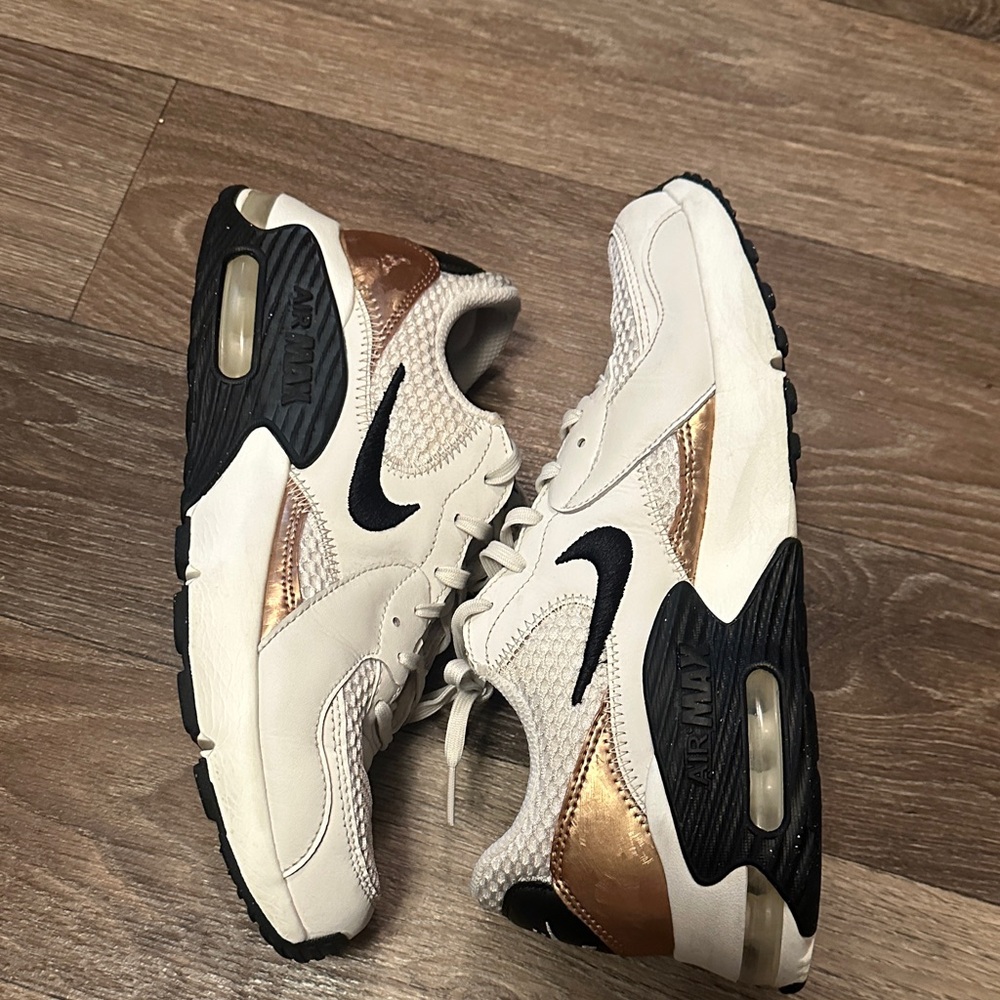 Nike Women's Air Max Sneakers - Cream, Black, and Gold